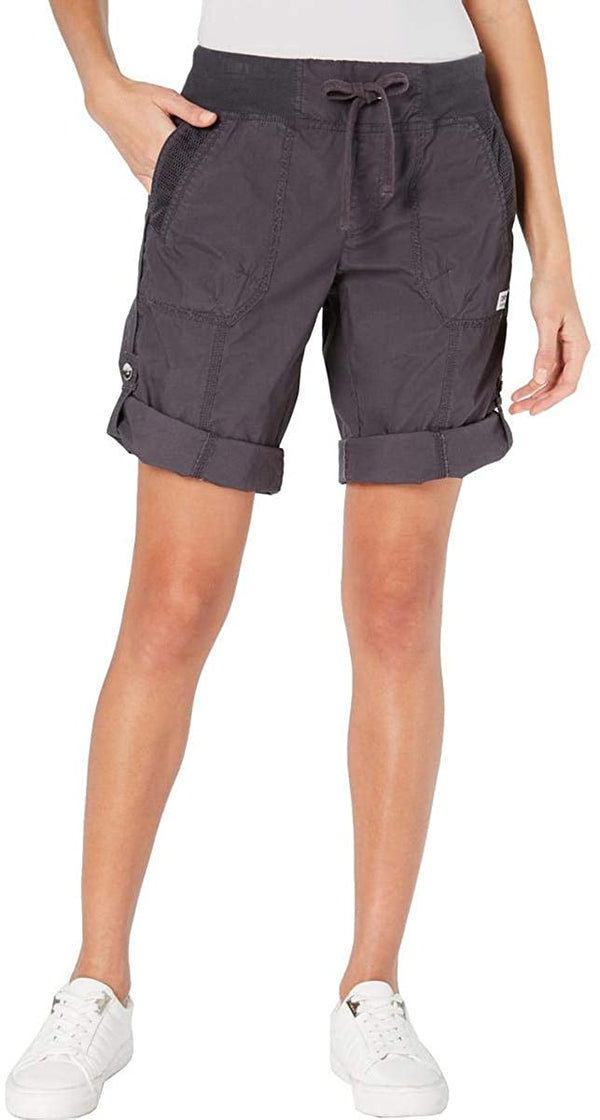 Calvin Klein Womens Convertible Cargo Shorts Black S