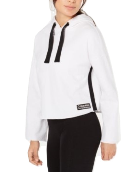 Calvin Klein Womens Bell-sleeve Cropped Hoodie PF9T1418-ENE