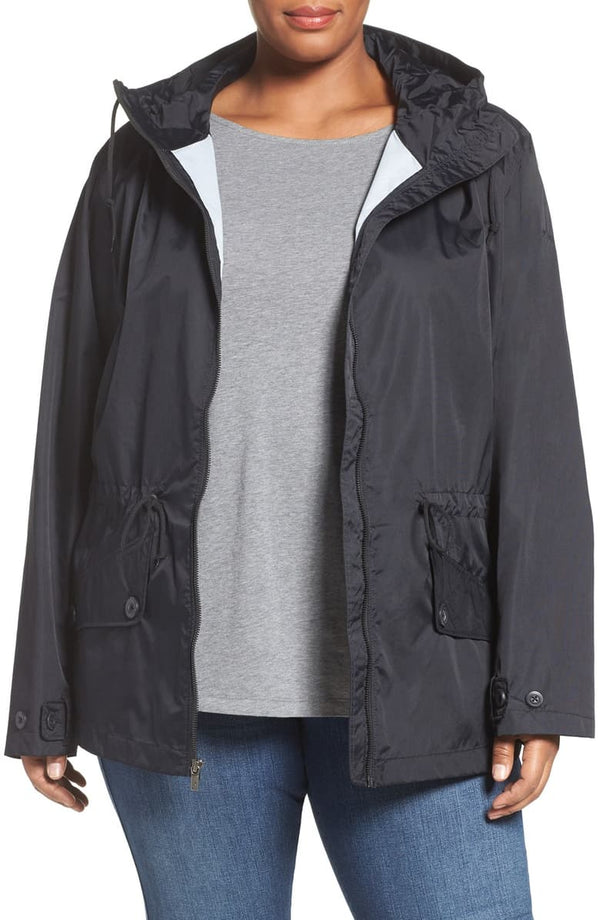 Columbia Womens Plus Size Regretless Waterproof Hooded Jacket Color Black