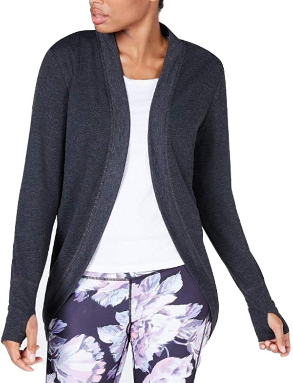 Ideology Womens Open-Front Wrap Color Heather Charcoal