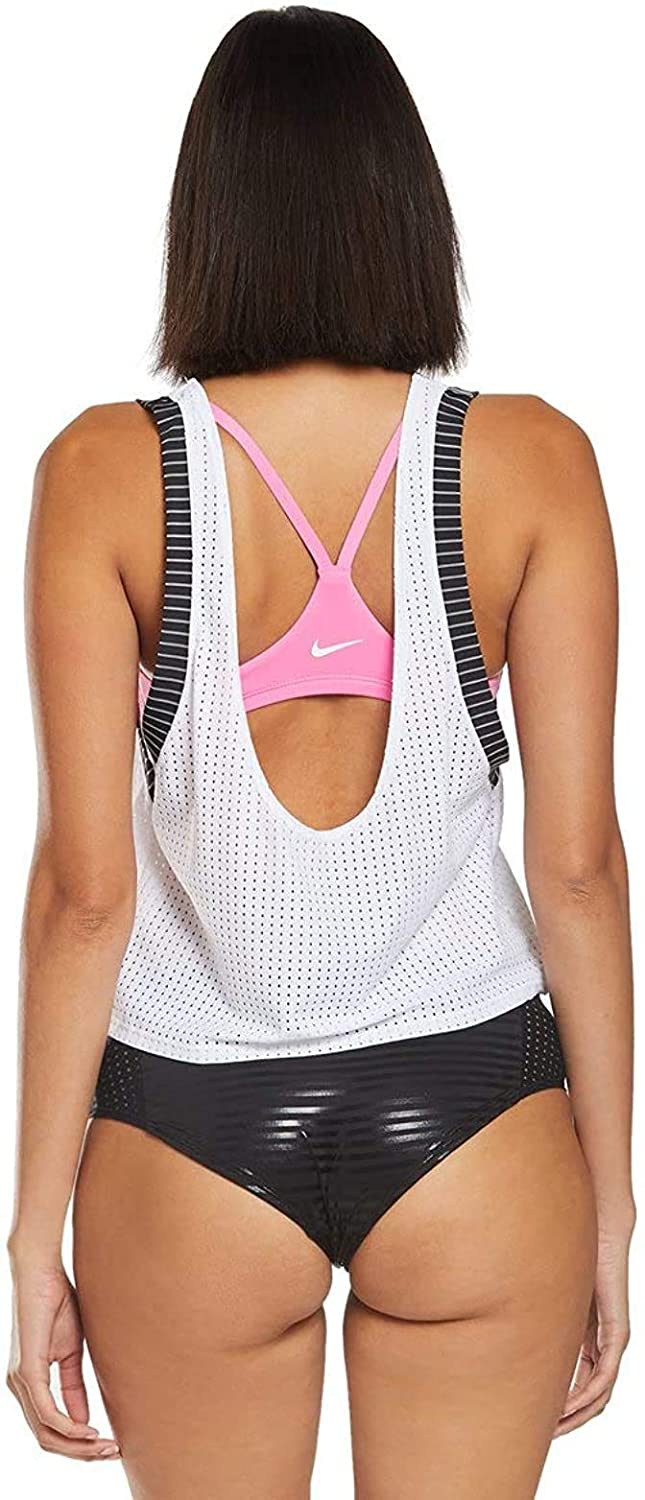 Nike Womens Mesh Layered Tankini Top Color White/Black