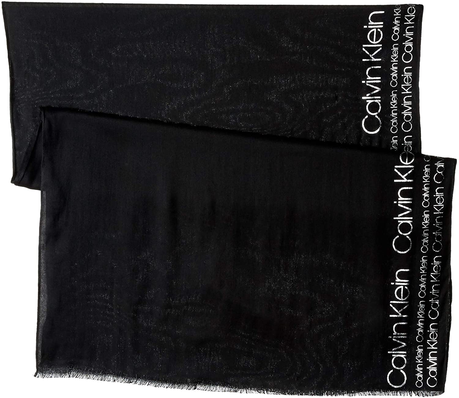 Calvin Klein Womens Metallic Logo Printed Scarf