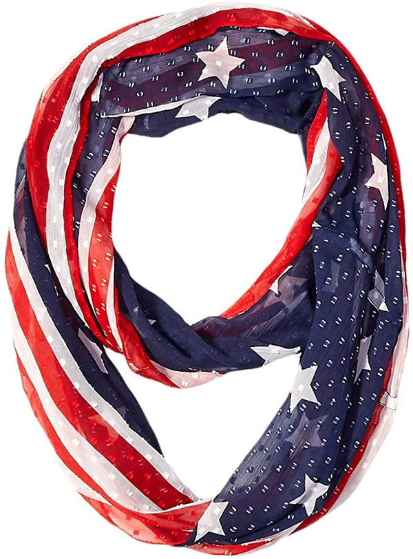 Collection Xiix Womens Star-Spangled Loop Scarf Color White Bright