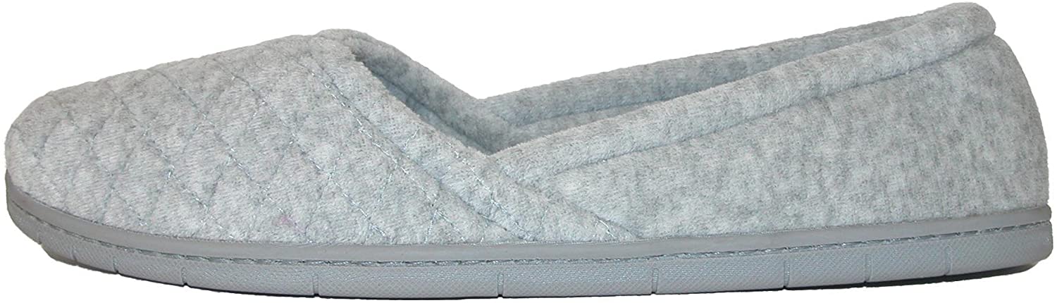 Dearfoams Womens Quilted Microfiber Velour Slippers