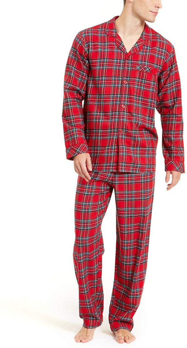 Family Pajamas Mens Flanne Pajama Set Color Brinkley Plaid
