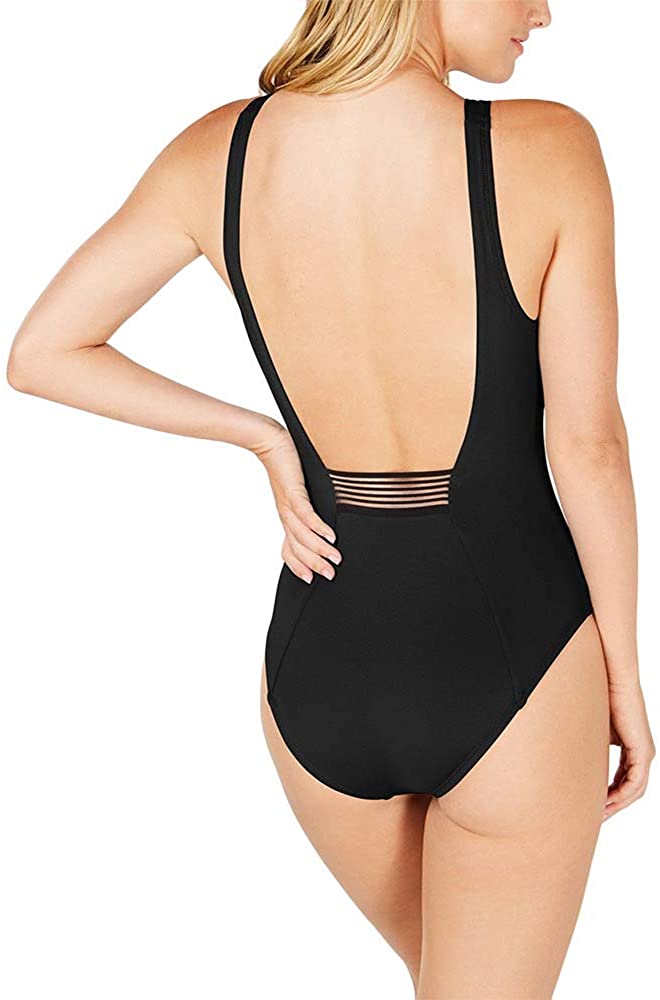Nike Womens U-Back Mesh-Inset One-Piece Swimsuit Color Black