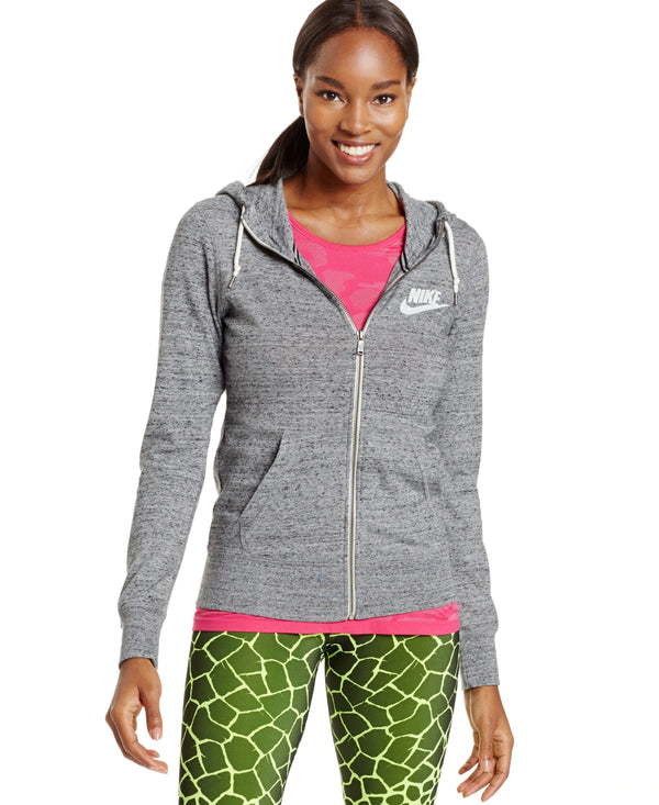 Nike Womens Long Sleeve Gym Vintage Zip Front Hoodie