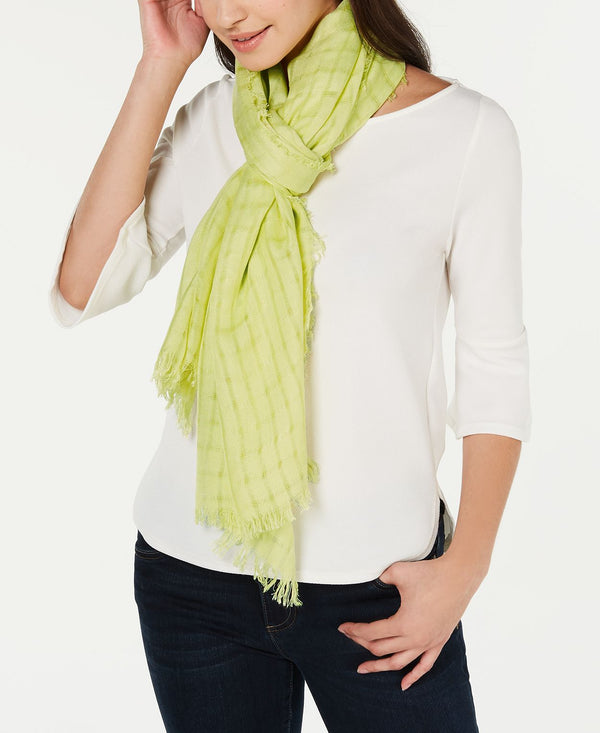 DKNY Womens Lightweight Open Weave Scarf Color Citron