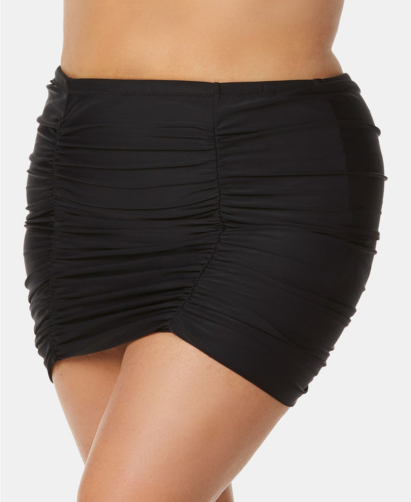 Raisins Curve Womens Ruched Tummy Control Swim Skirt