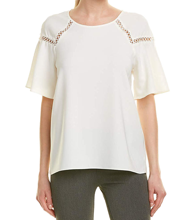 Vince Camuto Womens Short Sleeve Cutout Top