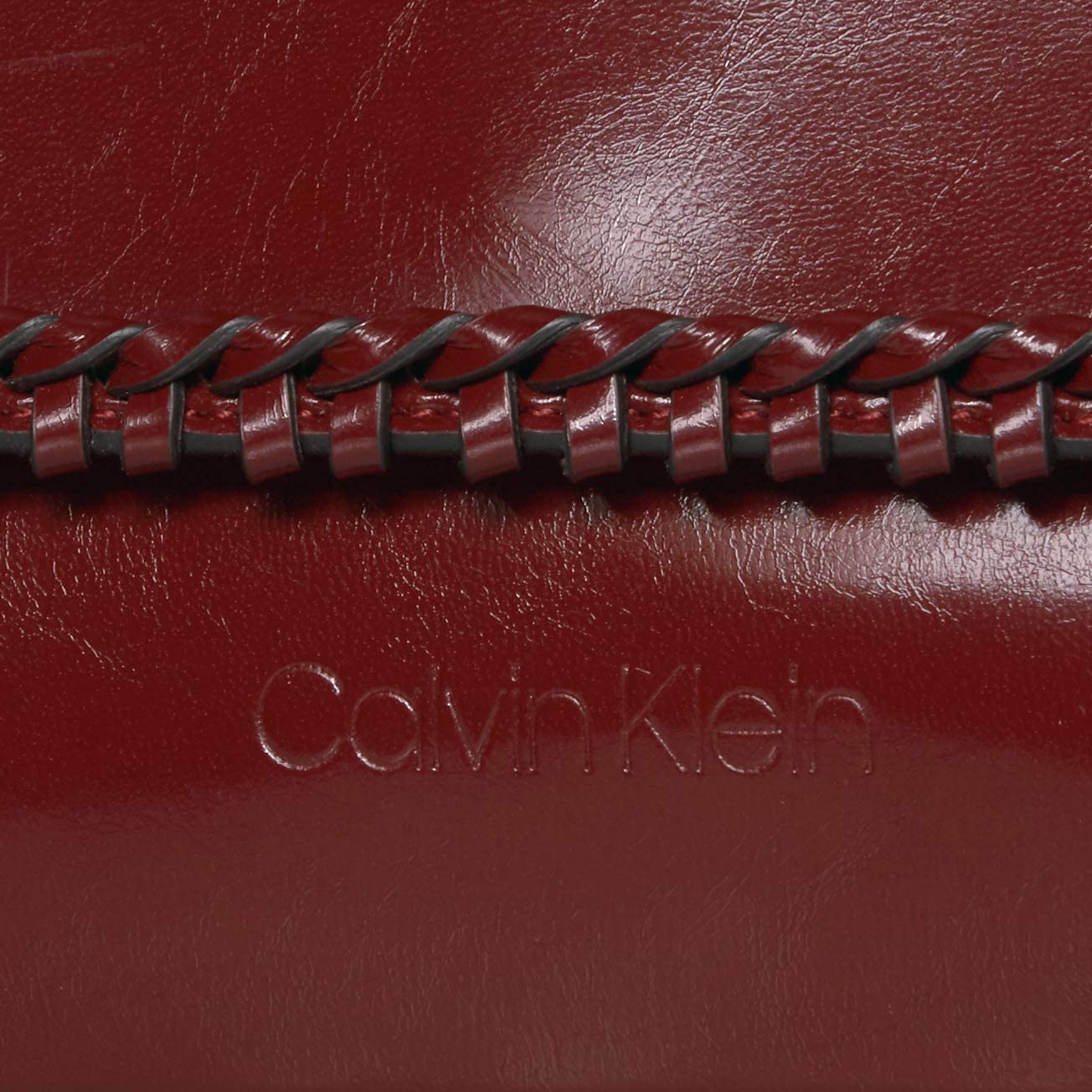 Calvin Klein Womens Fringe Glazed Patent Statement Top Handle Mini Satchel Cross