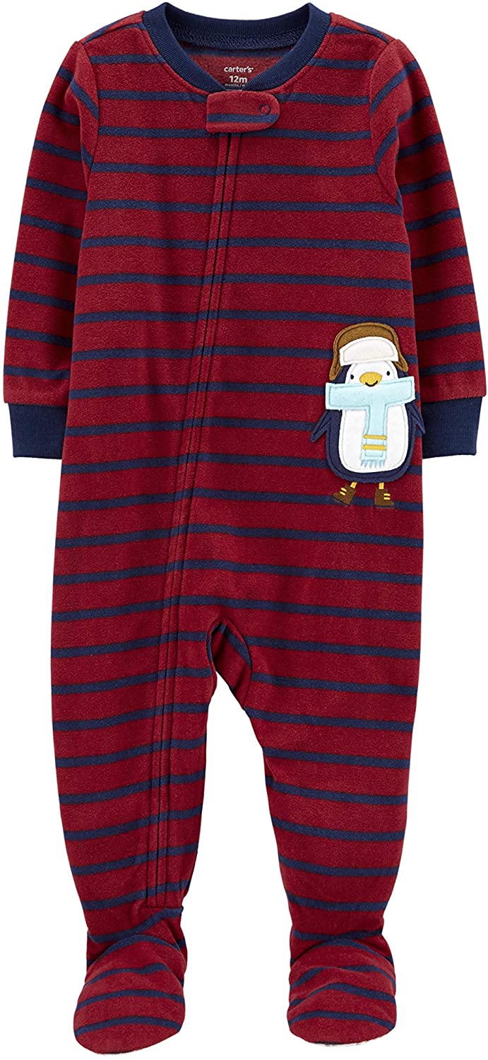 Carter Infant Boys Penguin Stripe Footed Pajamas