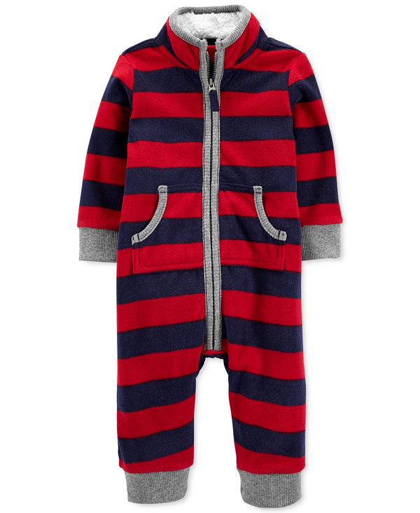 allbrand365 Designer Infant Boys Striped Fleece Coverall