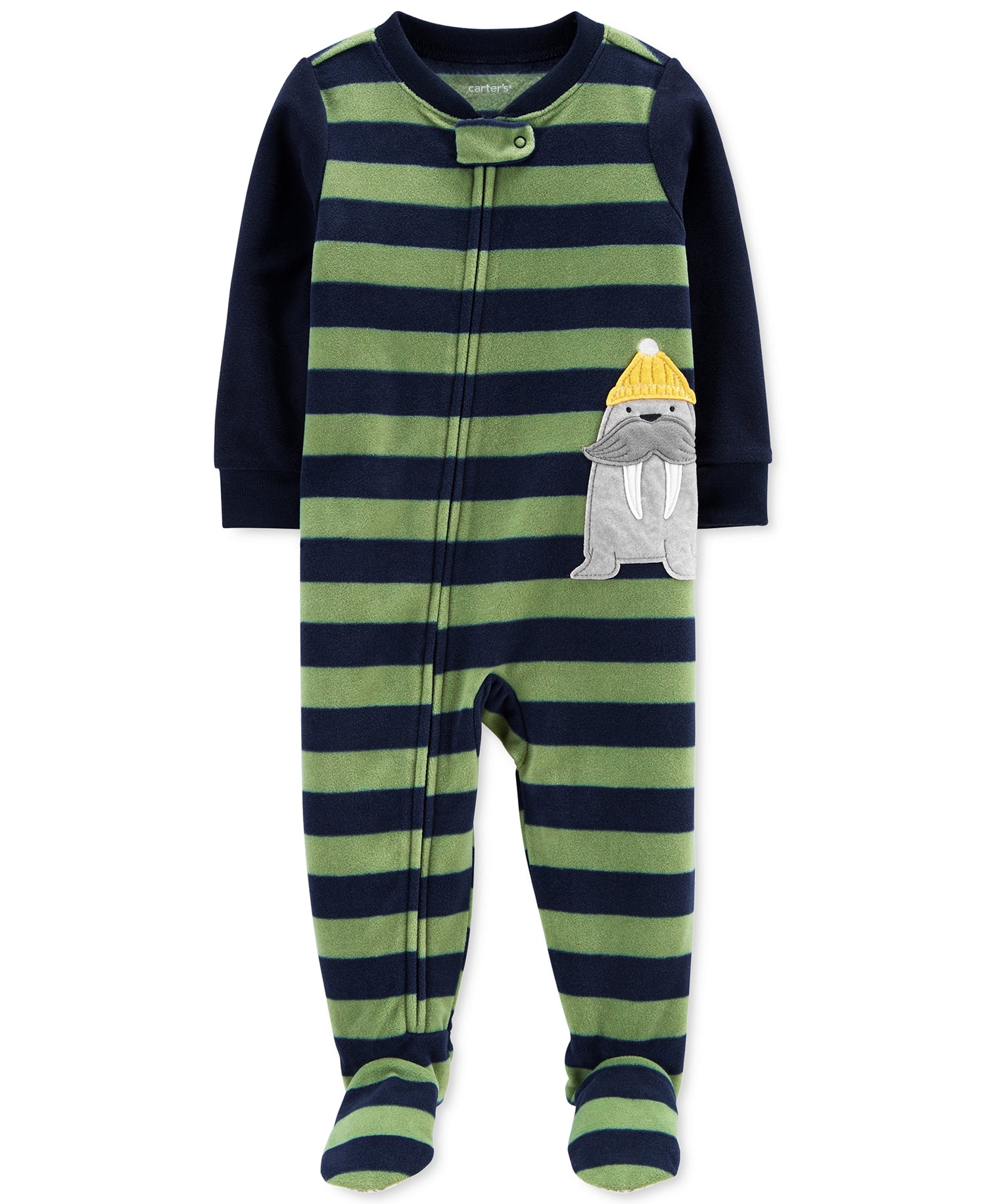 allbrand365 Designer Infant Boys Walrus Fleece Footie Pajamas