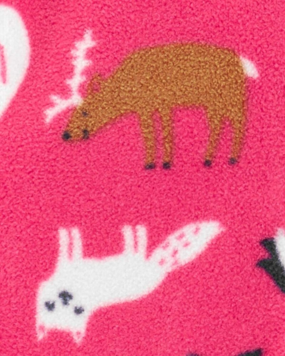allbrand365 Designer Infant Girls Footed Fleece Animal print Coverall