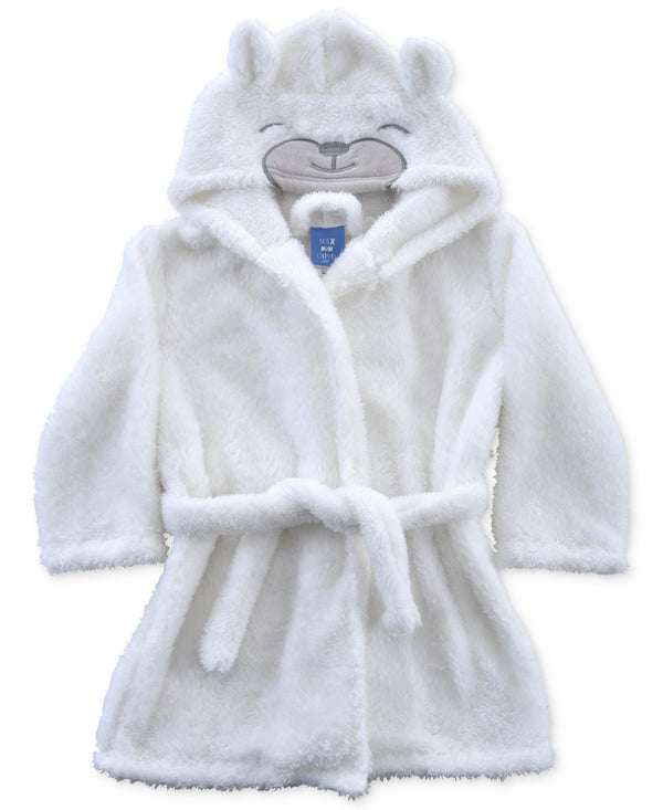 Max & Olivia Toddler Boys Hooded Plush Polar Bear Robe