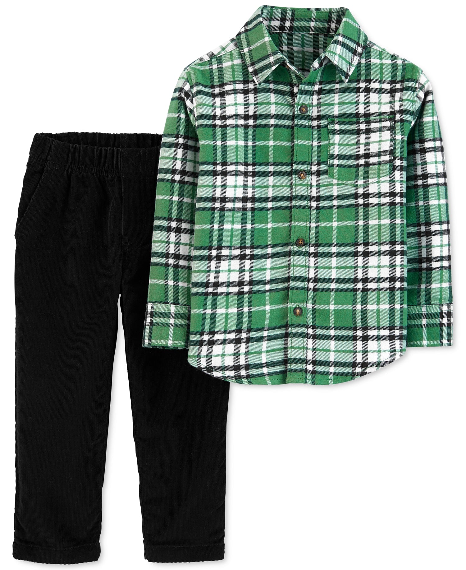 allbrand365 Designer Infant Boys Plaid Flannel Shirt And Pant Set 2 Piece Set