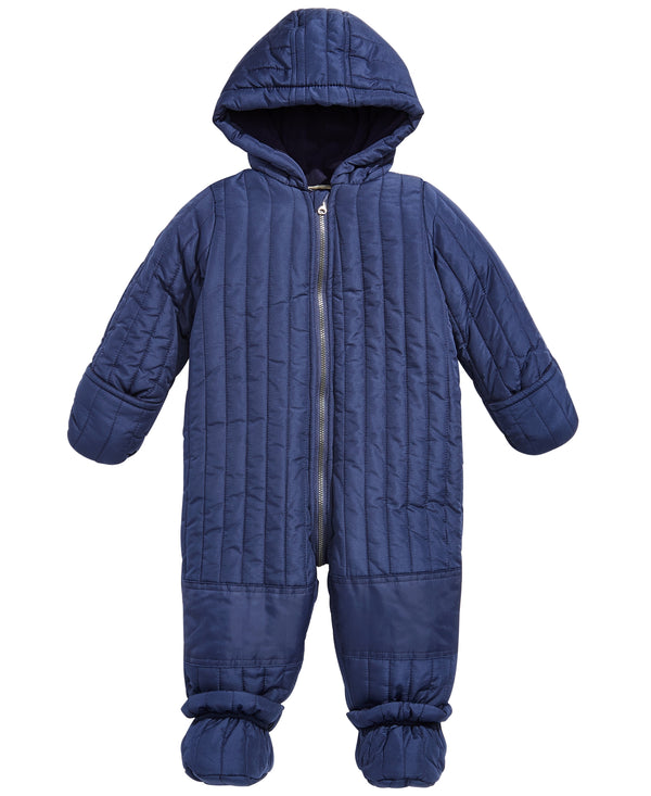 First Impressions Infant Boys Quilted Detachable Foot Snowsuit