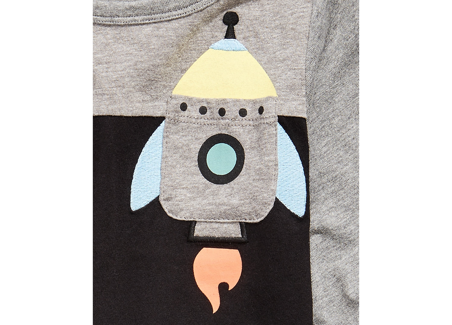 First Impressions Infant Boys Rocket Print Pocket T-Shirt Color Deep Black