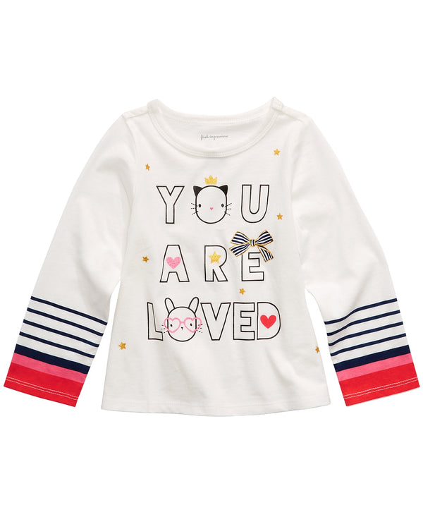 First Impressions Toddler Girls Cotton Long Sleeve Graphic Print T-Shirt