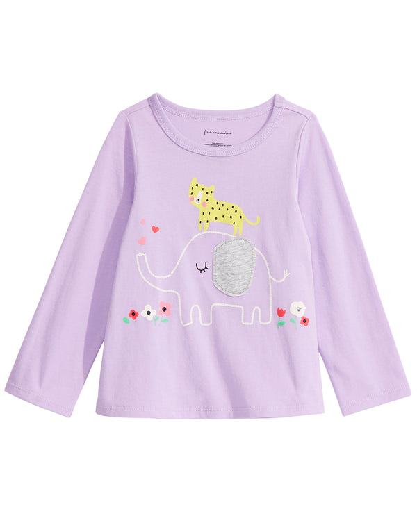 First Impressions Infant Girls Long Sleeve Elephant T-Shirt