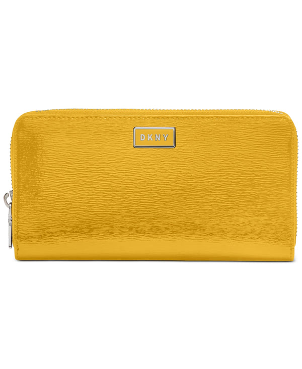 DKNY Womens Gigi Leather Zip Around Wallet