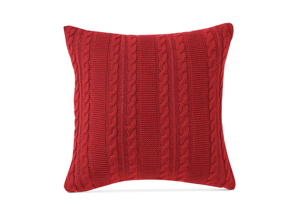 Victoria Classics Bedding Dublin Cable-Knit Square Decorative Pillow Color Red