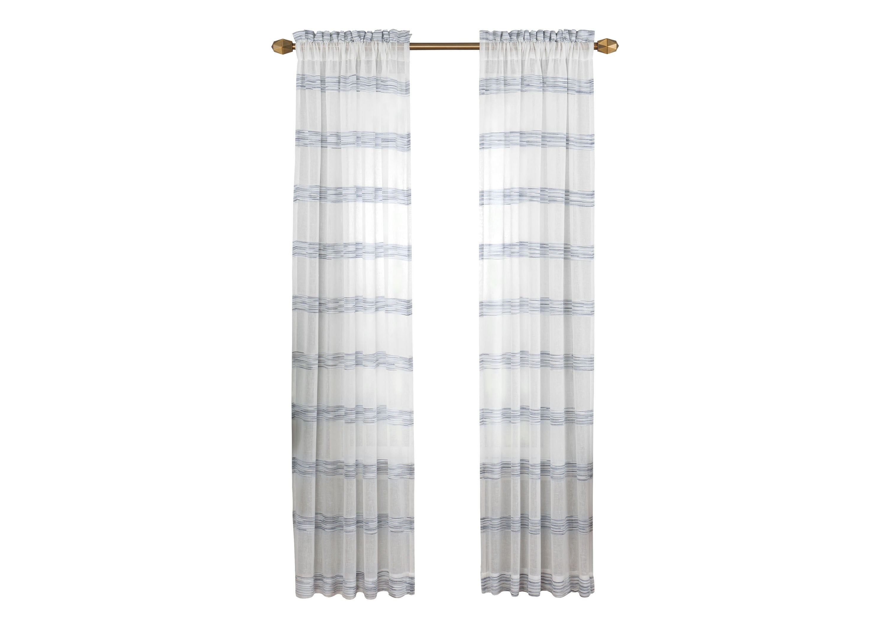 Vue Curtains Elements Kyoto Striped Semi-Sheer Window Panel Color Indigo