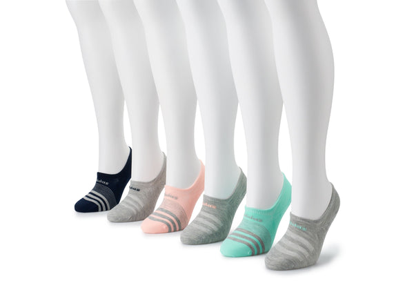 adidas Womens Pack Of 6 Superlite No Show Lightweight Socks