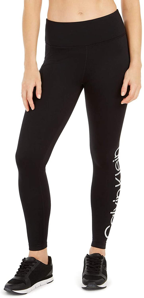 Calvin Klein Womens Cold Gear Fleece-Lined High-Waist Leggings Color Black