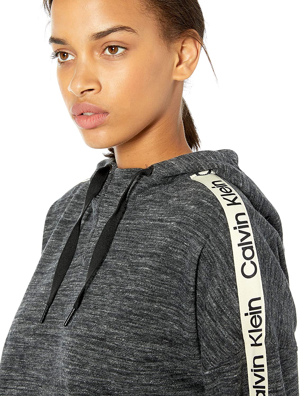 Calvin Klein Womens Fleece Lined Hoodie Color Cement Heather