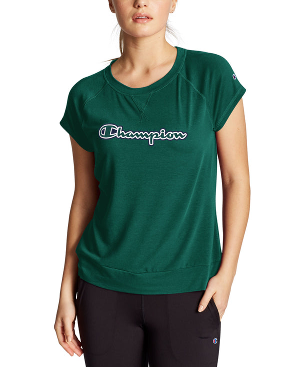 Champion Womens Phys Ed Logo T-Shirt Color Sea Green