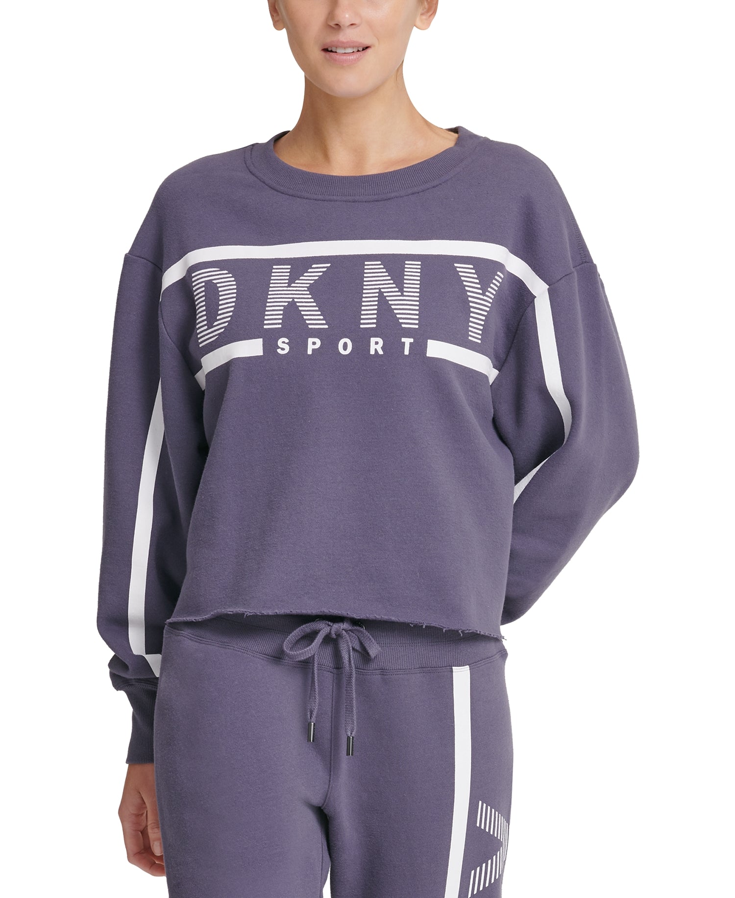 DKNY Womens Logo Fleece Sweatshirt