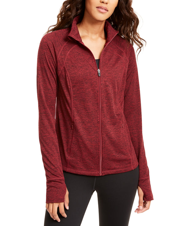Ideology Womens Performance Zip Jacket Color Cherry Pie