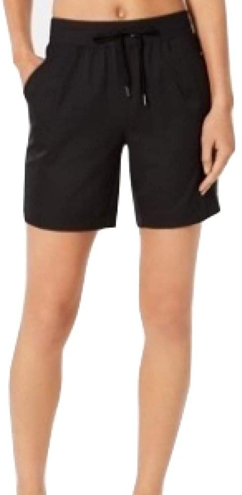 Ideology Womens Dri-Fit 7" Woven Casual Active Hiking Shorts Color Black