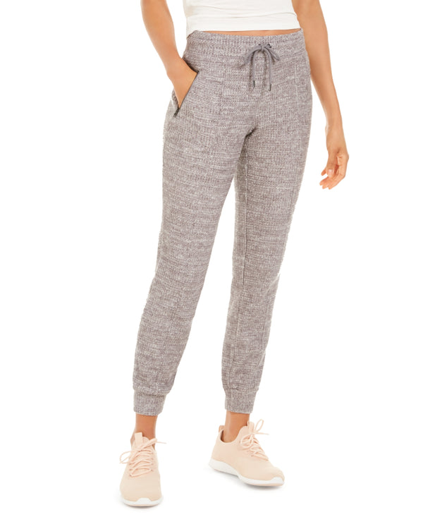 Ideology Womens Waffle-Knit Joggers Color Deep Charcoal