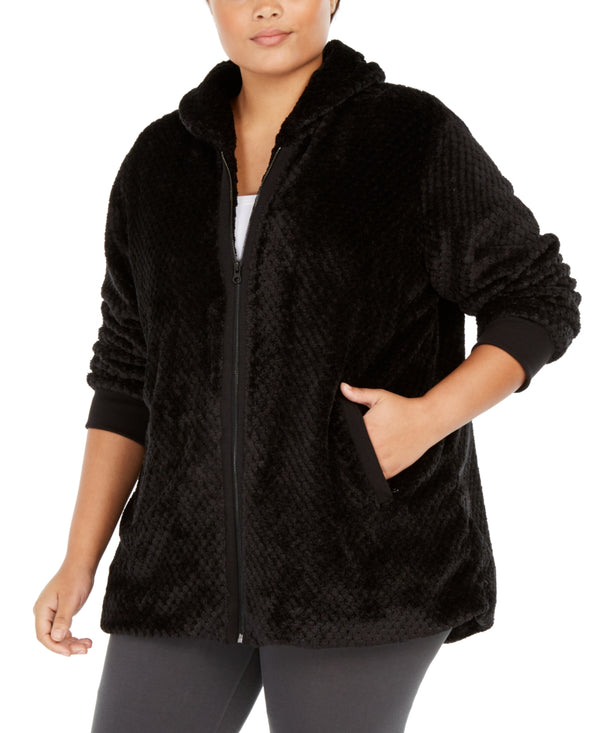 Ideology Womens Plus Size Quilted Sherpa Jacket