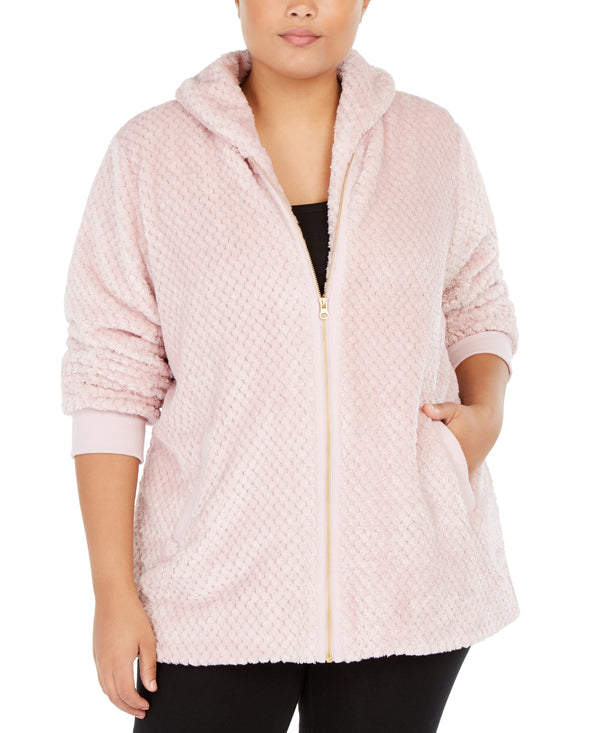 Ideology Womens Plus Size Quilted Sherpa Jacket