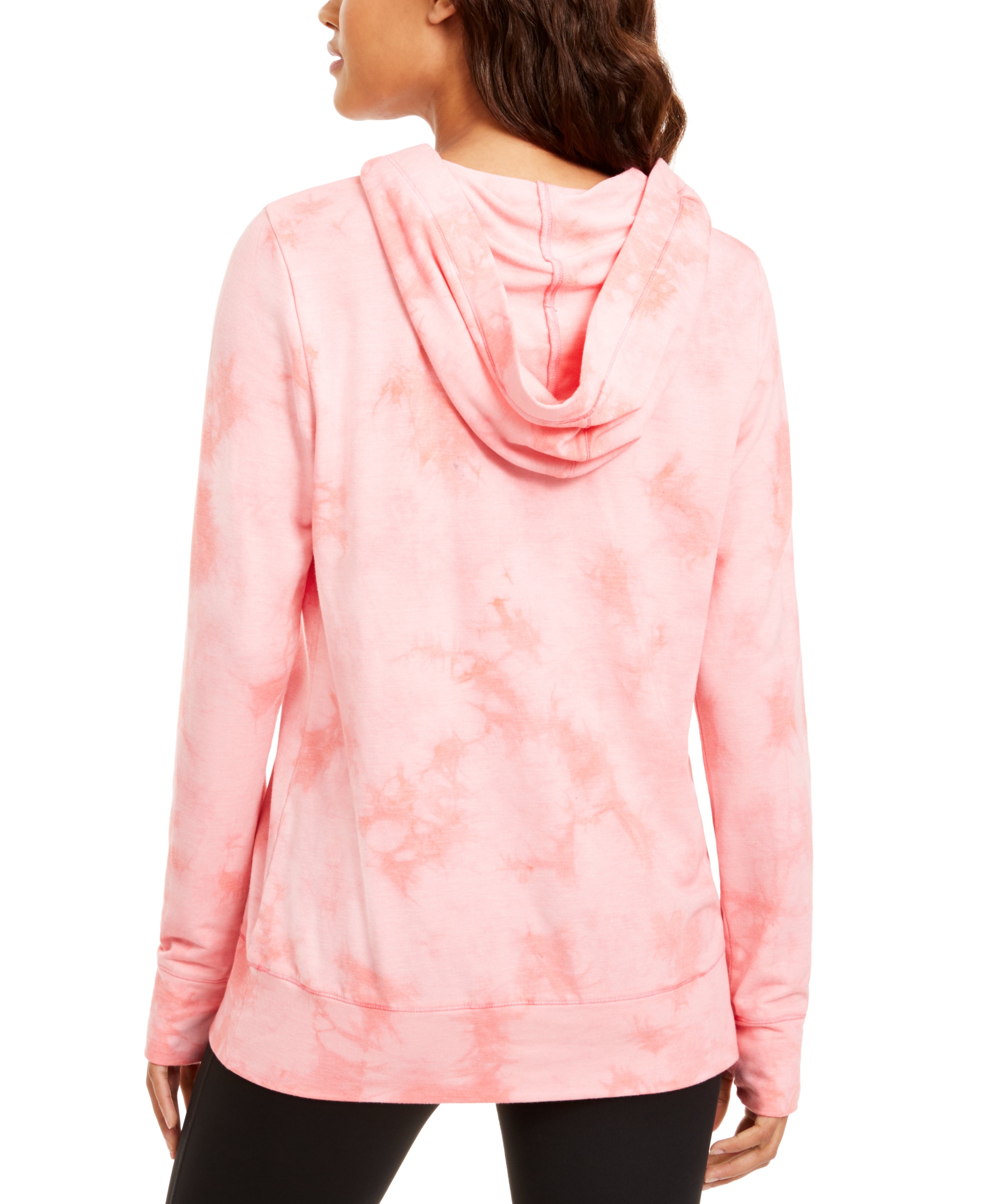 Ideology Women's Tie-Dyed Lace-Up Hoodie Spring Tulip XXL
