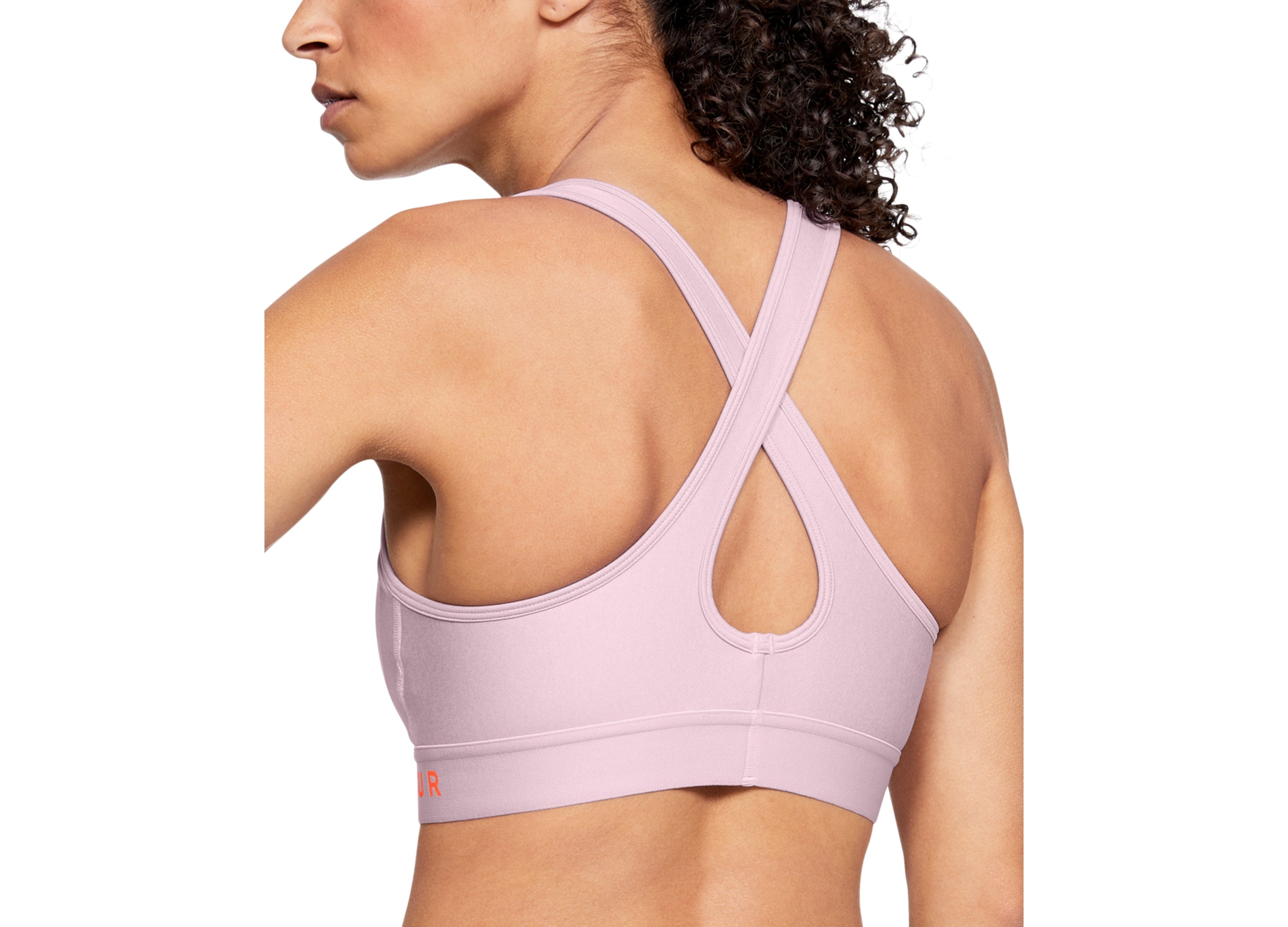 Nike Womens Heathered Cross-Back Medium-Support Compression Sports Bra