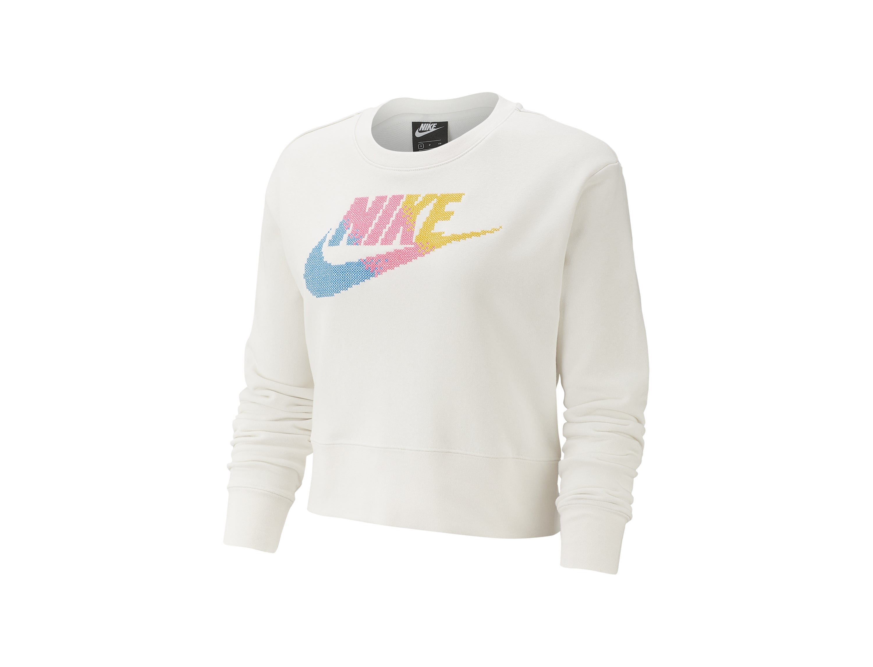 Nike Womens Print-Logo Cropped Sweatshirt Color Black