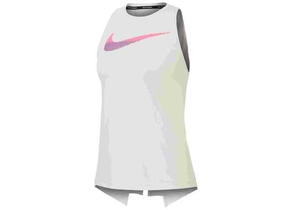 Nike Womens Dri-Fit Printed-Logo Racerback Running Tank Top