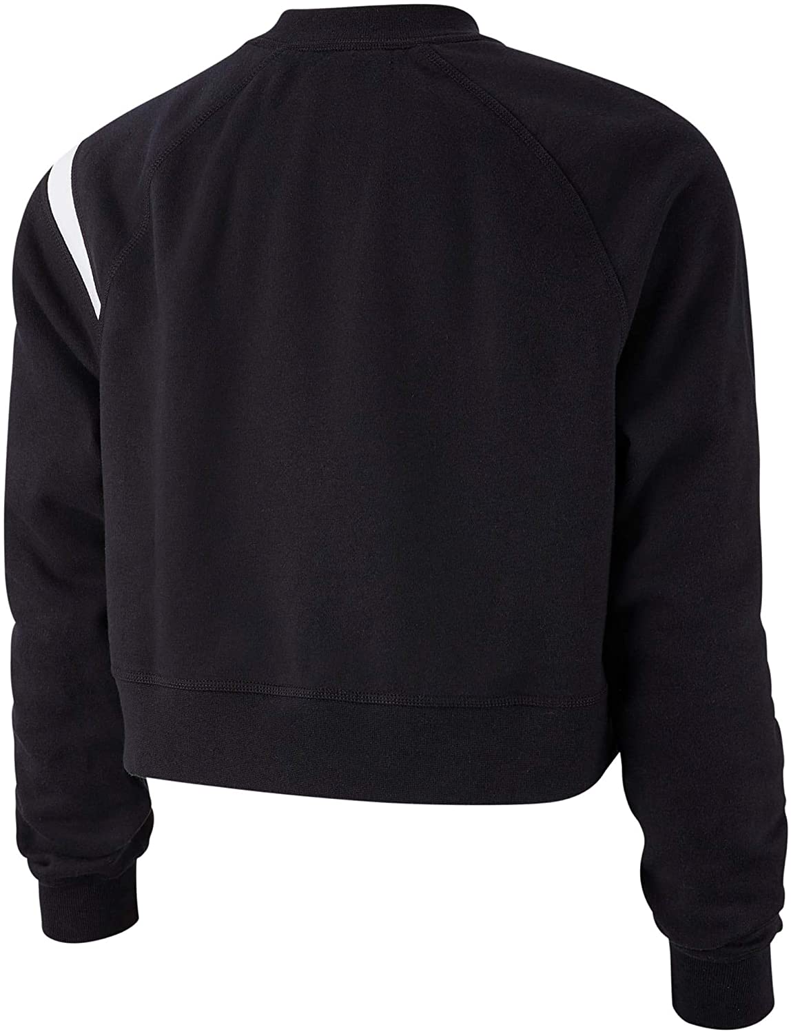 Nike Women's Sportswear Swoosh Fleece Crew Sweatshirt (L, Black/White)