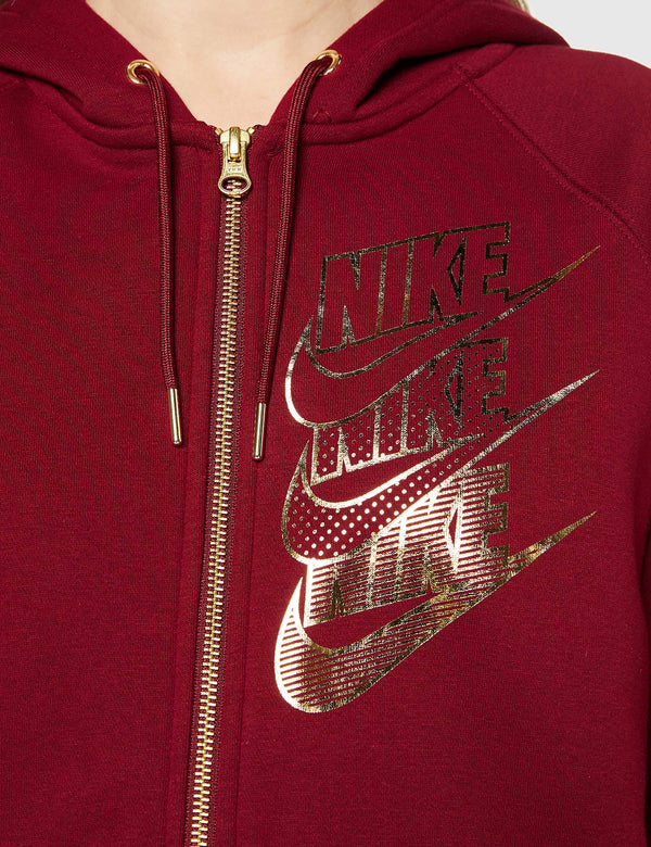 Nike Womens Shine Metallic Logo Zip Up Hoodie
