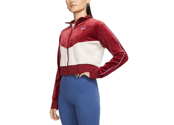 Nike Womens Velour Colorblocked Jacket Color Coast Blue