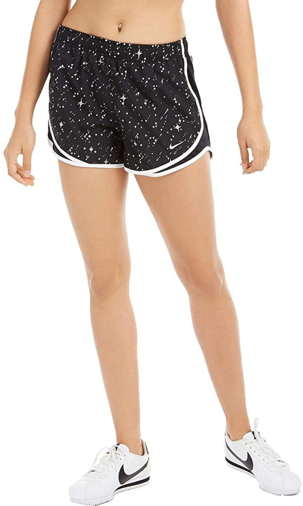 Nike Womens Tempo Printed Running Shorts Color Black/White