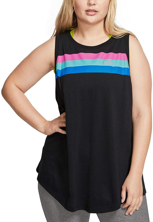 Nike Womens Plus Size Colorful Striped Tank Top