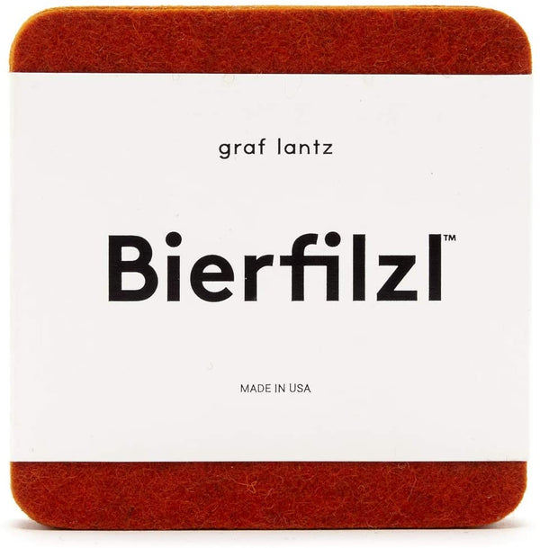 Graf Lantz Square Bierfilzl Felted Merino Wool 4 Beer Mix Coaster4 Piece Set