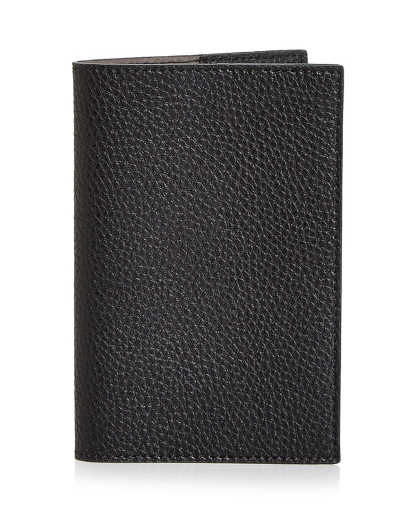 Campo Marzio Unisex Leather Passport Holder Color Black/Gunmetal