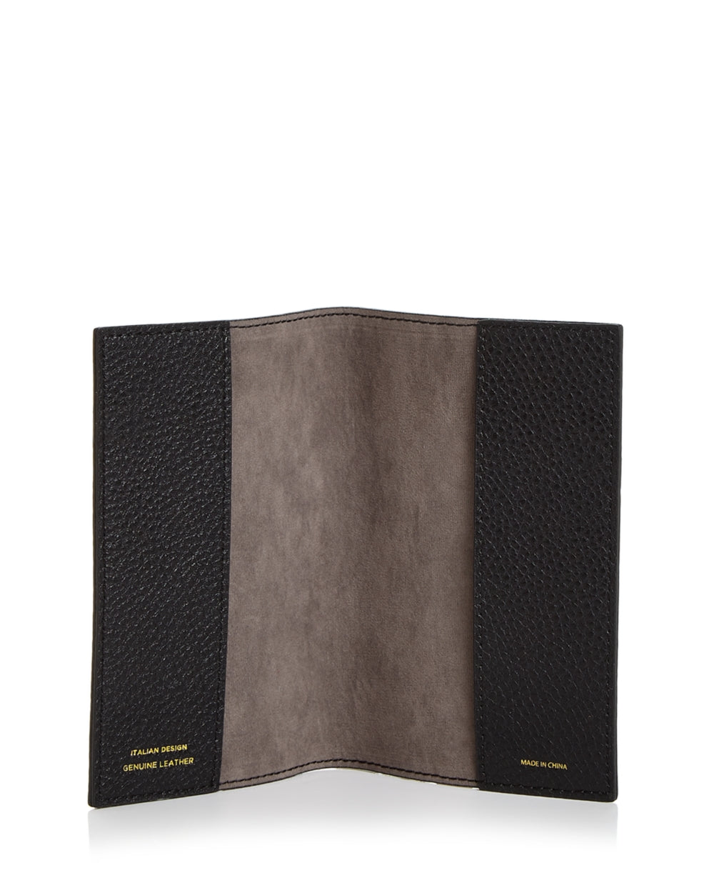Campo Marzio Unisex Leather Passport Holder Color Black/Gunmetal
